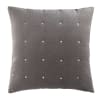 Coussin en velours piqué gris 60x60